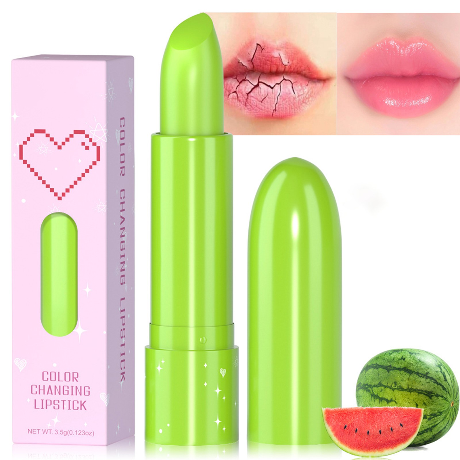 Lip Glow Fruit Flavored Color Changing Lipstick Moisturizing 6 Color Lipstick Temperature Dried Flower Halloween Makeup Kids