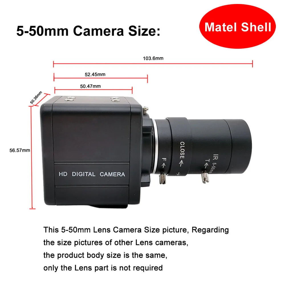 4K 8MP IMX415 CMOS USB Webcam 2K Full HD 30fps 4MP Industrial With CS 5-50mm Varifocal Lens UVC OTG Video Camera For Live Stream