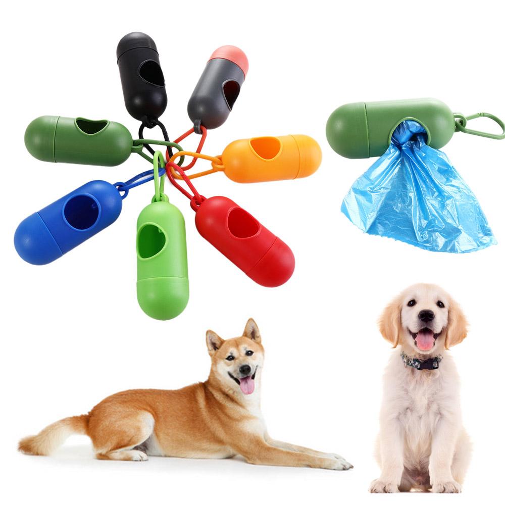 With Carabiner Clip for Walking Travel Dog Poop Bags Dispenser Pet Waste Bag Holder Garbage Storag Box Trash Sack Case Carrier