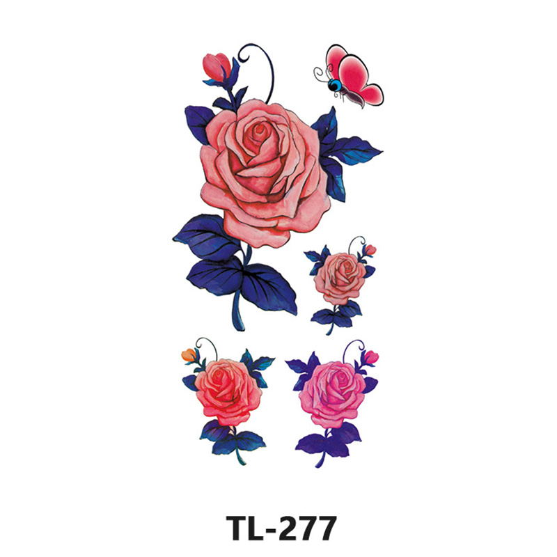 Colorful Floral Tattoo Stickers Water Transfer Tattood Girl Rich Styles Water Proofing Easy To Clean