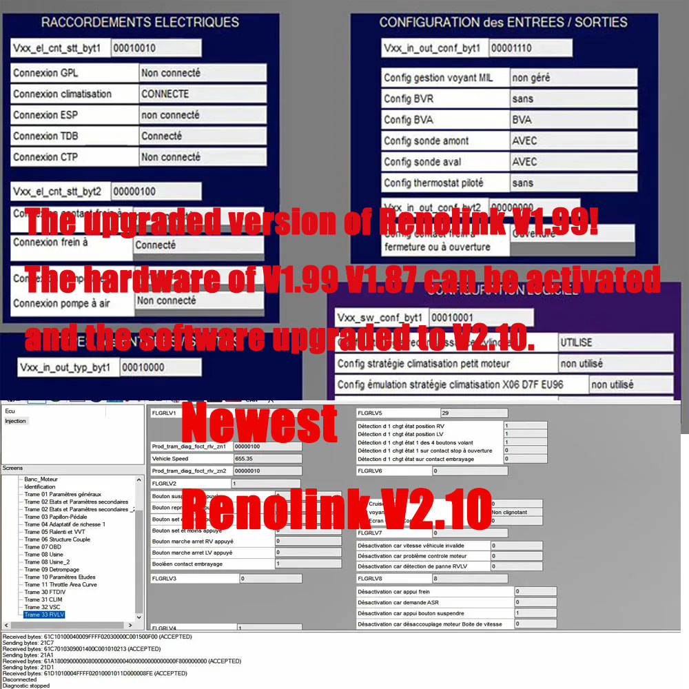 2024 Renolink V2.10 for Renault OBD2 ECU Programmer Can Upgrade Renolink 1.99 USB Diagnostic Cable for Dacia Key Coding Car Tool