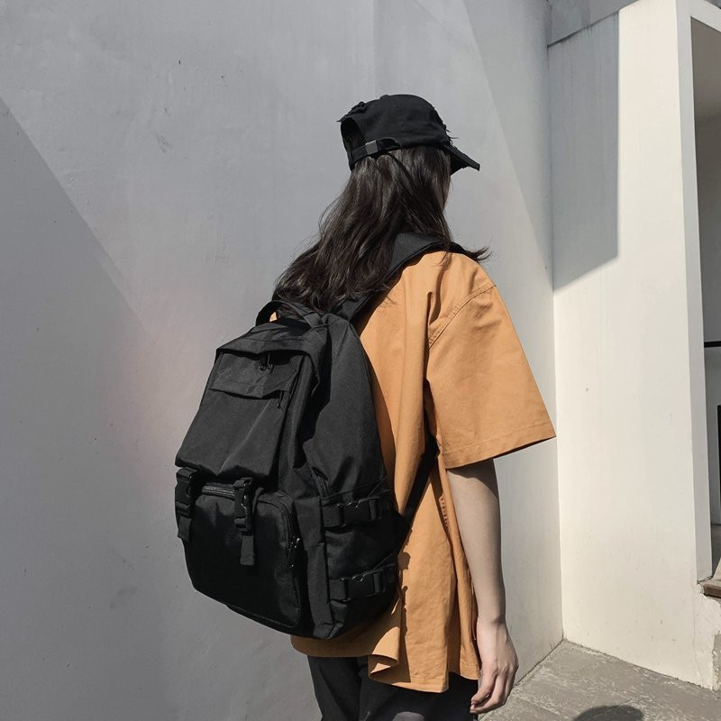 Unisex Shoulder Backpack Casual Solid Color Hiking Backpack Outdoor Sport School Bag Large Capacity Travel Laptop Rucksack