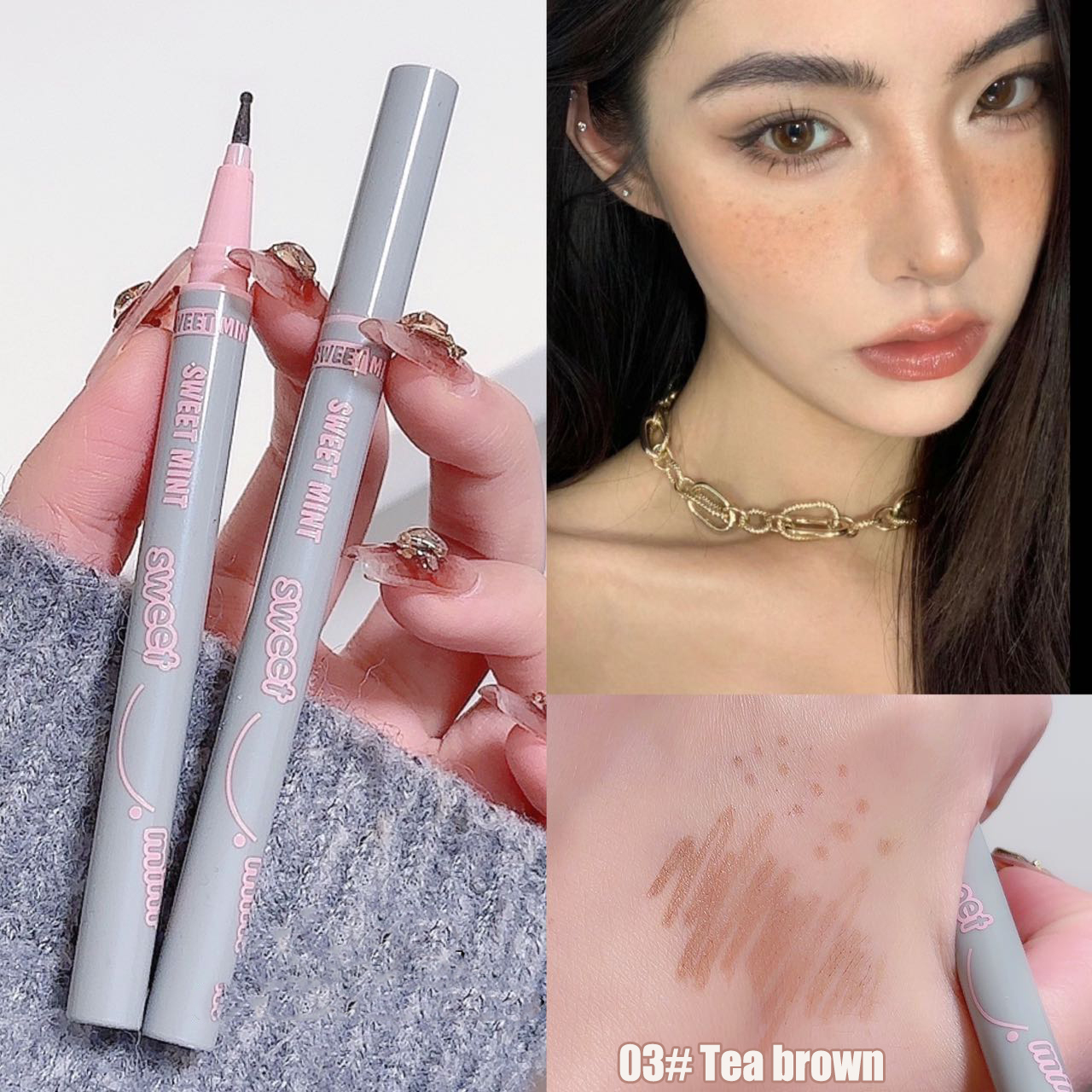 Face Fake Freckles Pen Natural Liquid Tear Mole Pen Amber Brown Dot Spot Concealer Pen Lifelike Cheek Spots Tint Makeup Tool