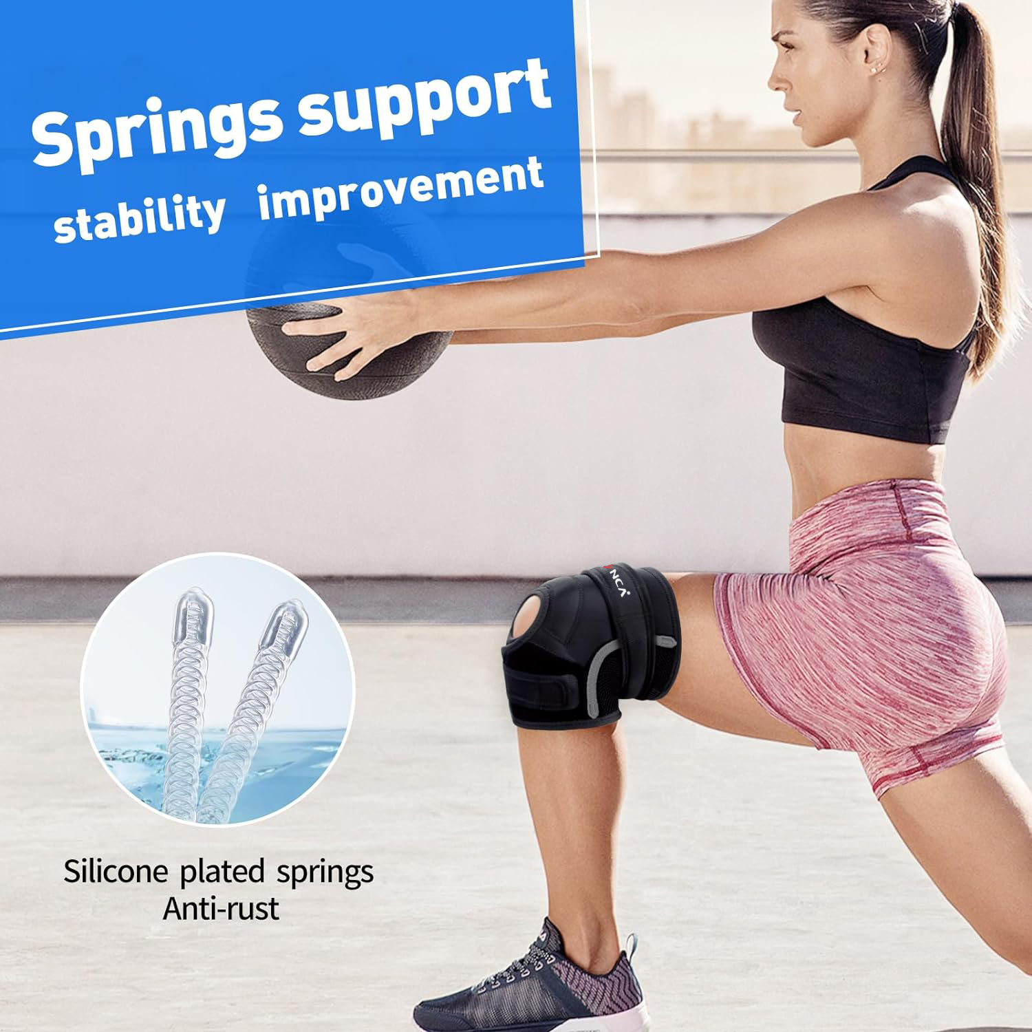 NEENCA Knee Brace Support with Side Stabilizers for Knee Pain Arthritis Meniscus Tear, ACL, Injury Recovery, Running, Workout