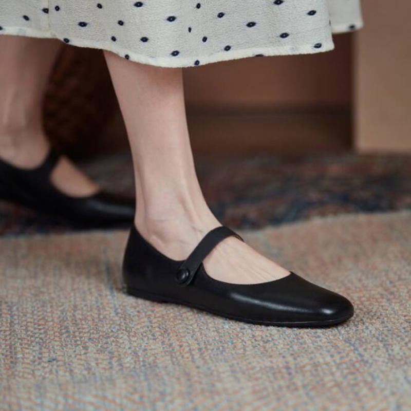 2025 NEW Flat AIYUQI Genuine Leather New Spring Women s Mary Jane Red Literary Ballet Shoes Women