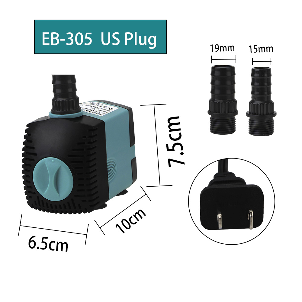 Tank Fountain Energy-saving Aquarium Ultra-Quiet Filter Fish Pond EU/US Plug 3/10/25W Submersible Water Pump