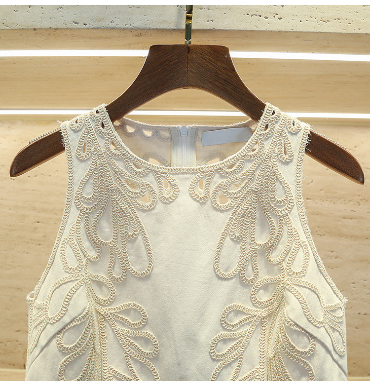 maje Skirt Dress Hollow embroidery Women's two piece dress brand sets designer dress Bohemian dress new women dress Holiday style knitted tank to