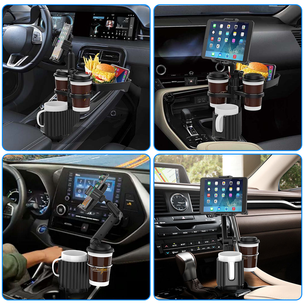 5 in 1 Car Tablet Stand Cup Holder Expander Multifunctional Adjustable Drinking Bottle Bracket Removable Mobile Phone Holder