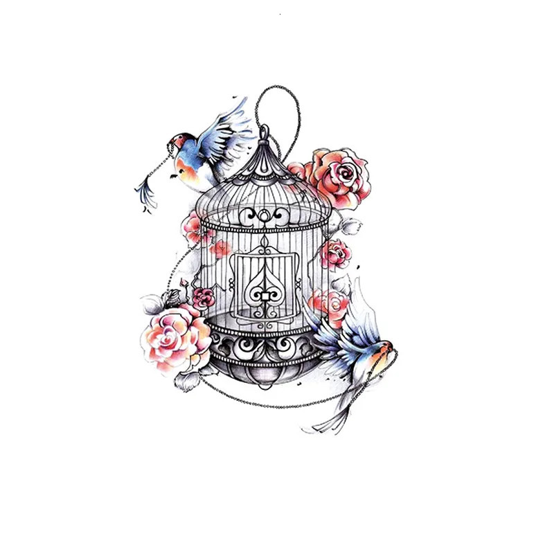 Sexy Temporary Tattoos For Women Girl Tattoo Kit Realistic Flower Butterflies Abdomen Chest Waist Back Apply False 240521
