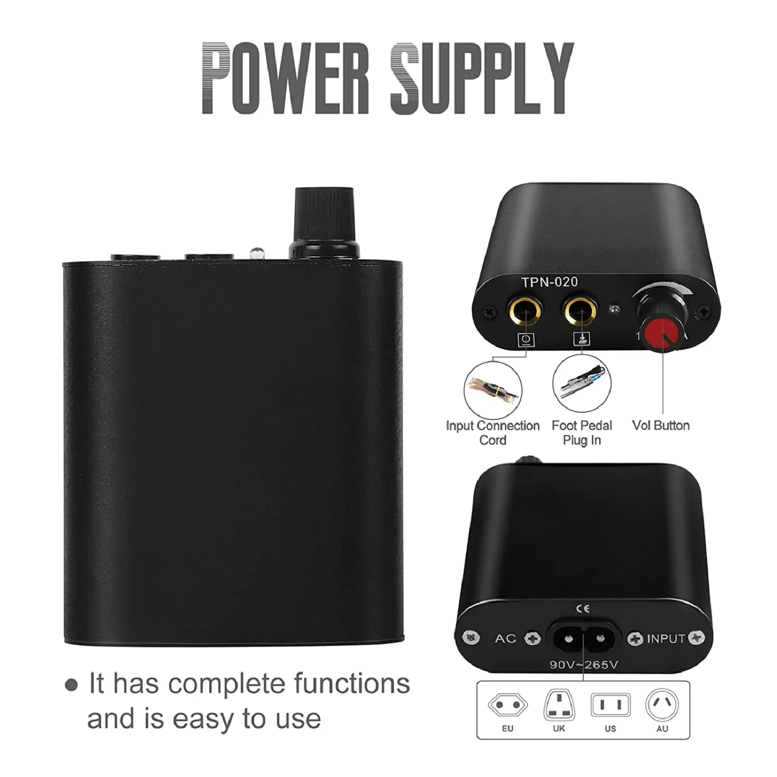 POSEIDON Tattoo Kit Tattoo Machine Kit With Power Supply RCA Interface Tattoo Pen Kit Tattoo Gun Kit Tattoo Rotary Electric Pen