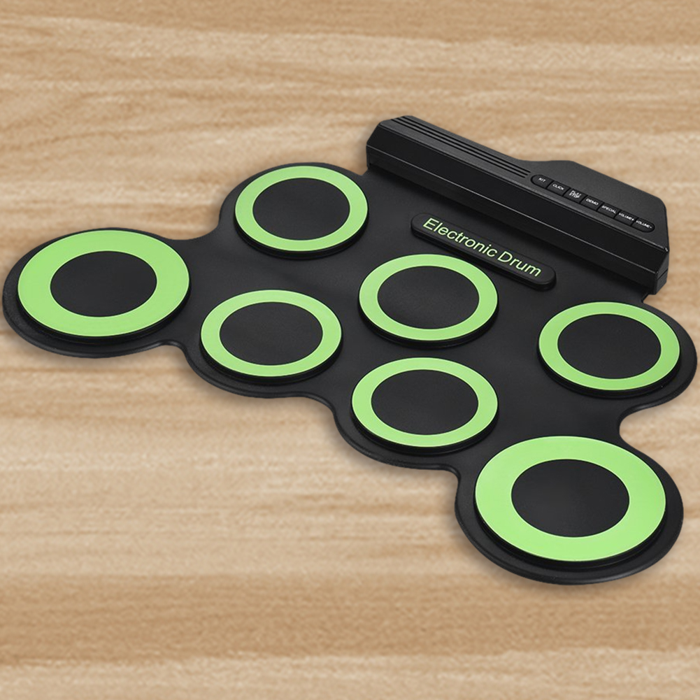 Portable Electronic Drum Headphone Jack Roll-Up Drum Practice Pad Drum USB Roll Up Drum Set Great Holiday/Birthday Gift for Kids