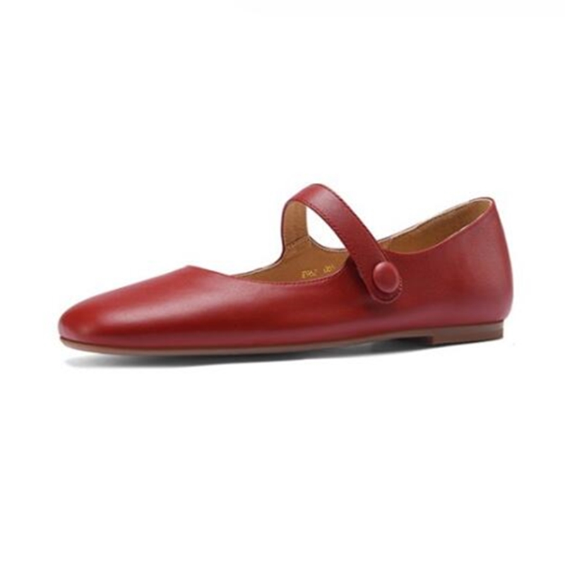 2025 NEW Flat AIYUQI Genuine Leather New Spring Women s Mary Jane Red Literary Ballet Shoes Women