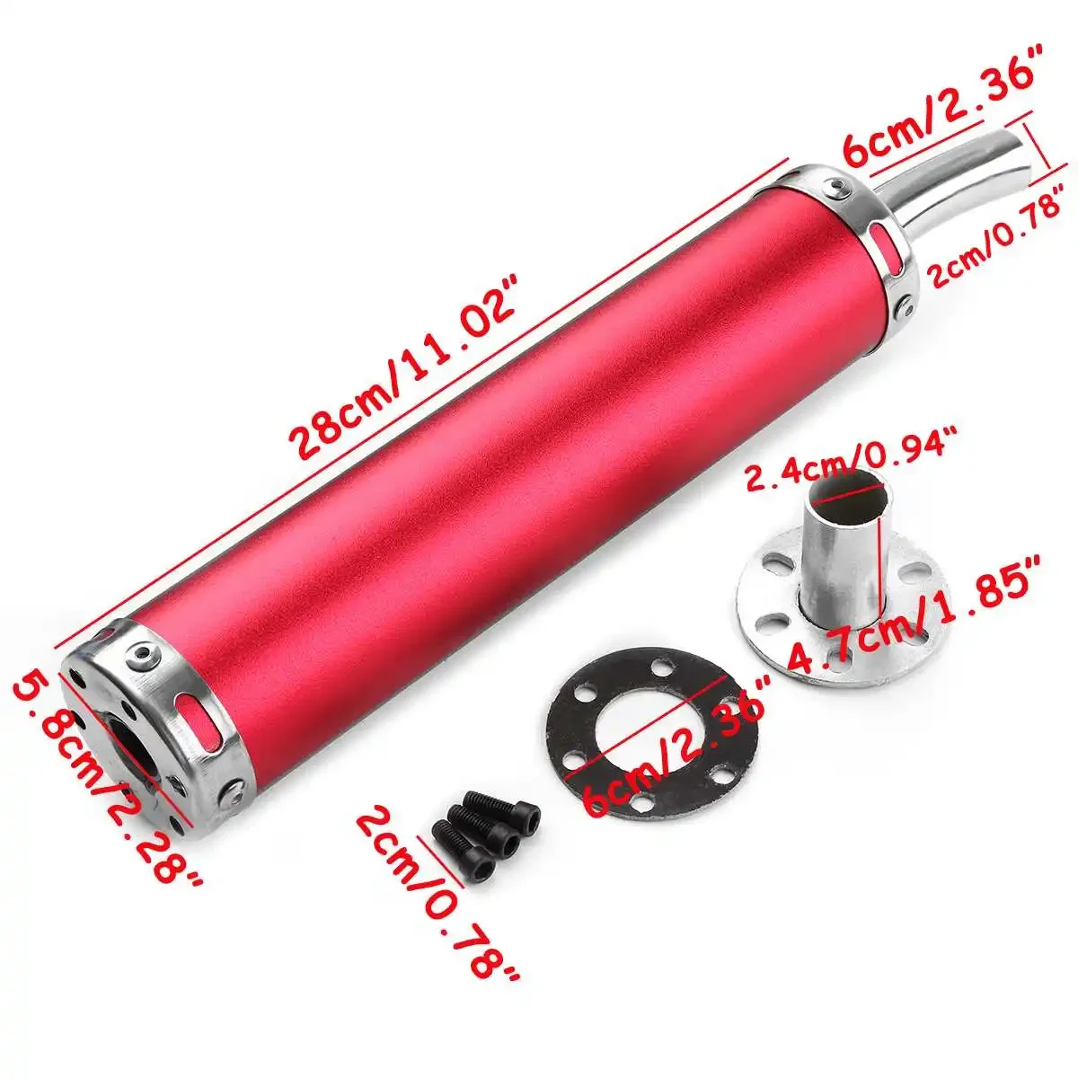 60x280mm Blue/Red/Black/Silver Motorcycle Racing Exhaust Muffler Pipe Silencer 2 Stroke