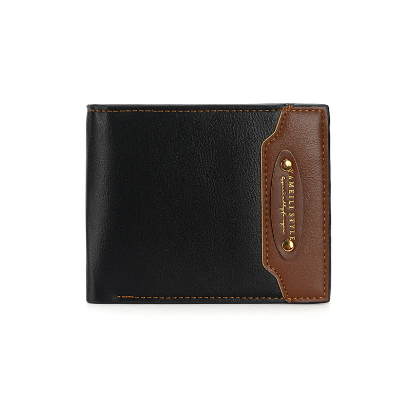 Designer men's high-end new wallet fashionable and casual lychee patterned soft leather retro and practical multiple card slots large capacity sm