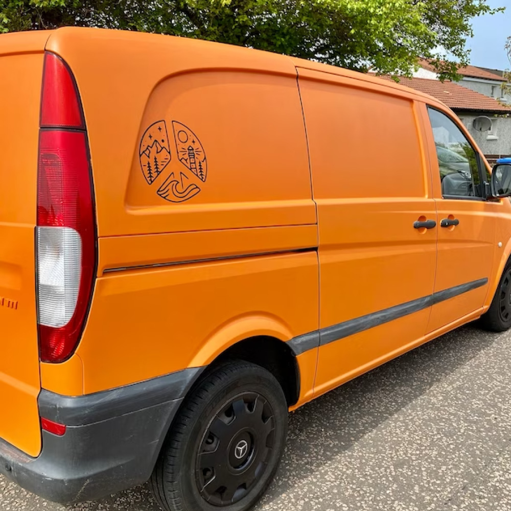 Adventure Mountain Sun Car Stickers Campervan Camper Side Panel Door Decor Decals Vinyl Accessories Parts
