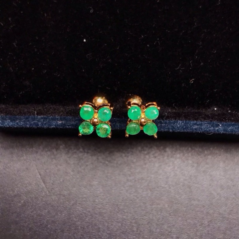 YULEM 100% Natural Emerald Stud Earrings Luxury Style 3*4 Mm 925 Silver Colombian Origin