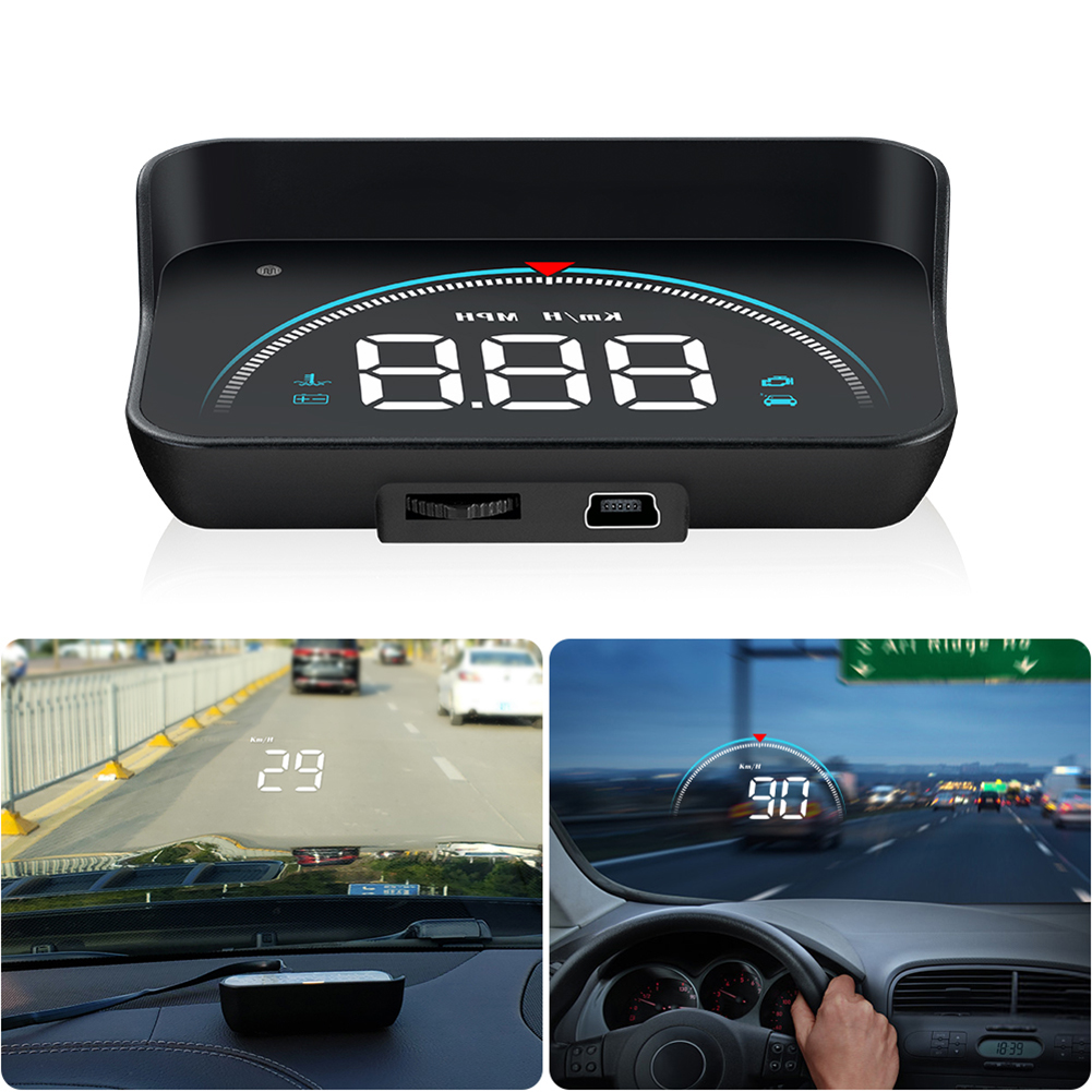 Car Digital HUD Big Font Intelligent Head Up Display Overspeed Warning OBD GPS Smart Gauge Low Voltage Alarm Vehicle Accessories