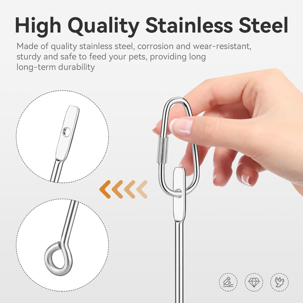 5PCS Bird Skewer Bird Food Holder Bird Feeder Stainless Steel Parrot Skewer Fruit Vegetable Holder Foraging Hanging Food Feeder