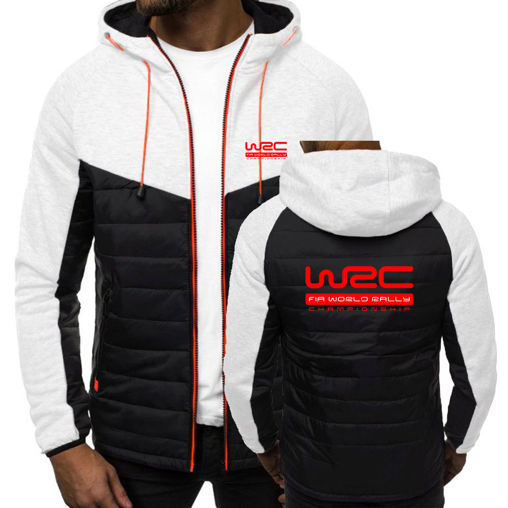 World Rally Championship WRC Men's New Autumn and Winter Patchwork Designe Printing Seven-color Cotton-padded Jacket Hooded Coat