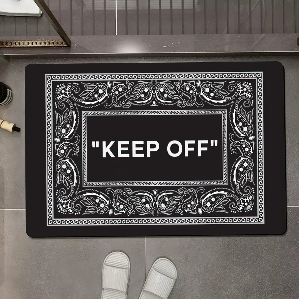 KEEP OFF Floor Mat Anti-Slip Kitchen Bedroom Handmade Tufted Rug Carpet Living Room Entrance Rug
