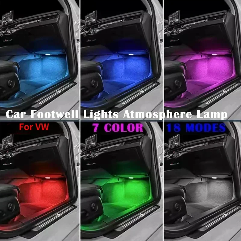 LED Car Footwell Lamp Atmosphere Light Interior Accessories For Skoda Octavia Rapid Karoq Kodiaq Superb 2015--2022