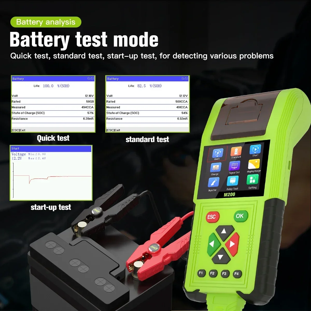 2024 JDiag M200 Motorcycle Diagnostic OBD2 Scanner Moto Fault Code Reader Battery Tester Motoscan Tool For Yamaha Update of M100