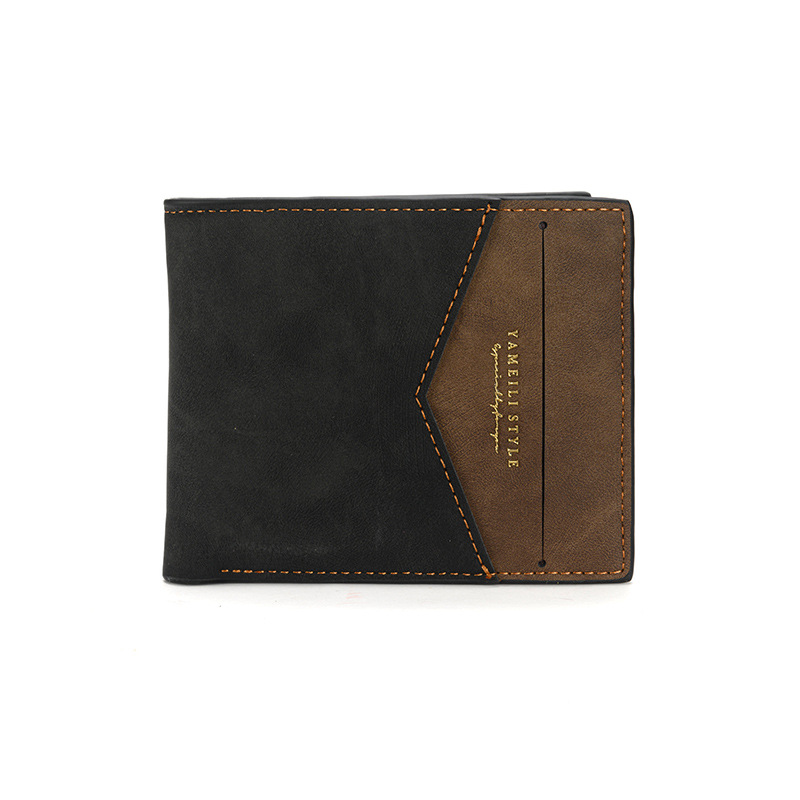 High quality men's designer hot selling new fashionable wallet retro practical casual double fold short horizontal seam classic high-end leather 