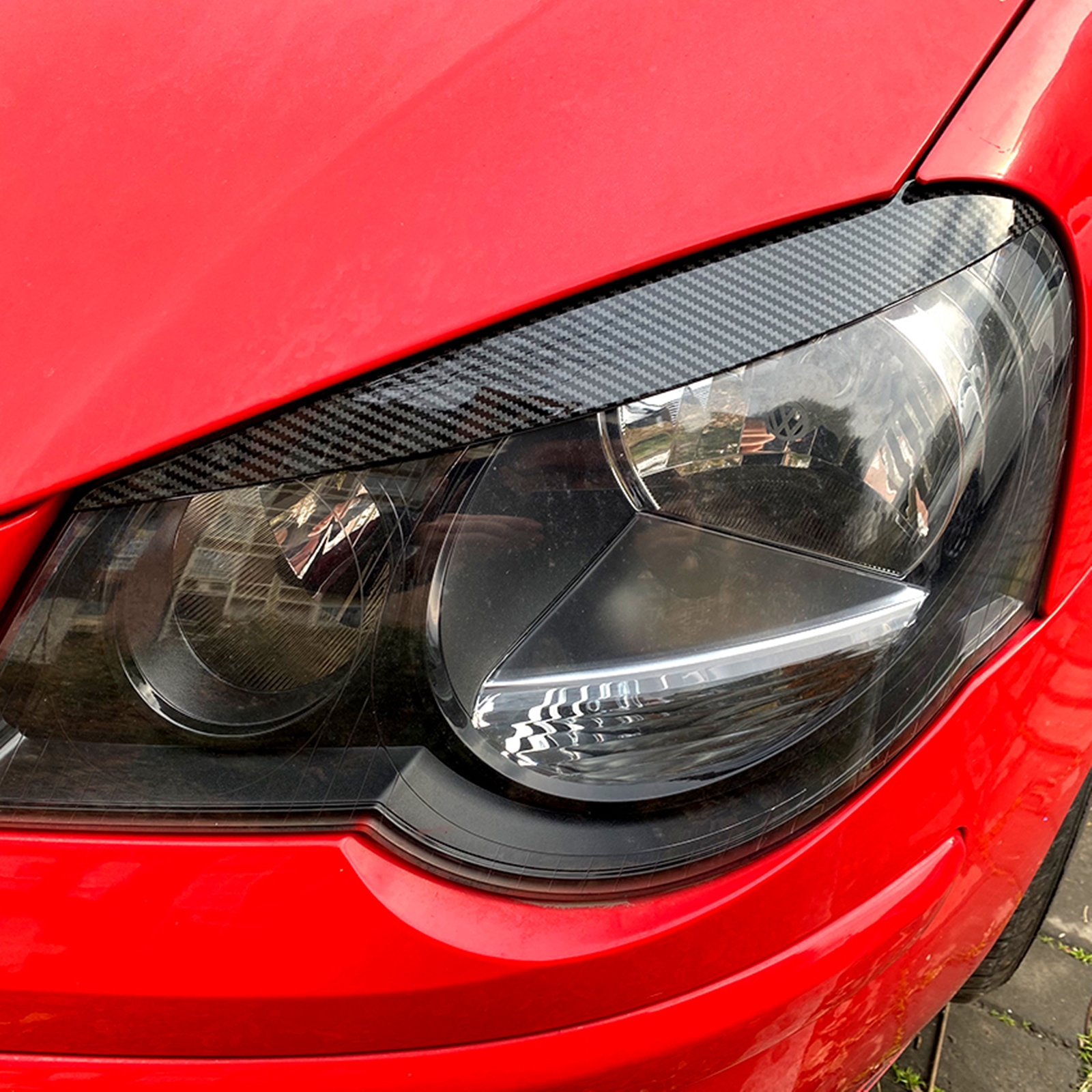 For Volkswagen VW Polo MK4 9N 9N3 2005 2006 2007 2008 2009 Headlight Eyelid Eyebrow Trim Front lamp Lid Cover Brow Sticker