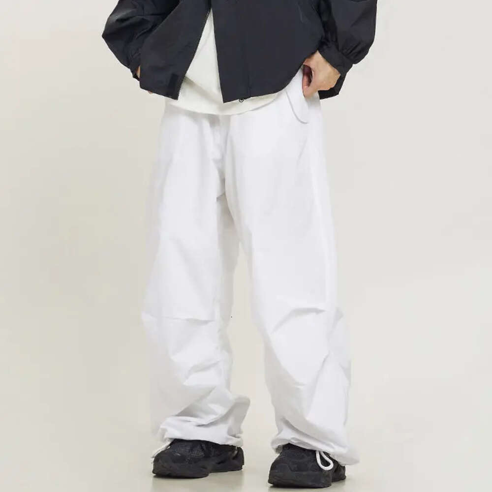 HOUZHOU Parachute Pants Sport Men Baggy American Street Cargo Wide Leg Trousers Male Tracksuit Hip Hop Loose Casual Oversize M522 30