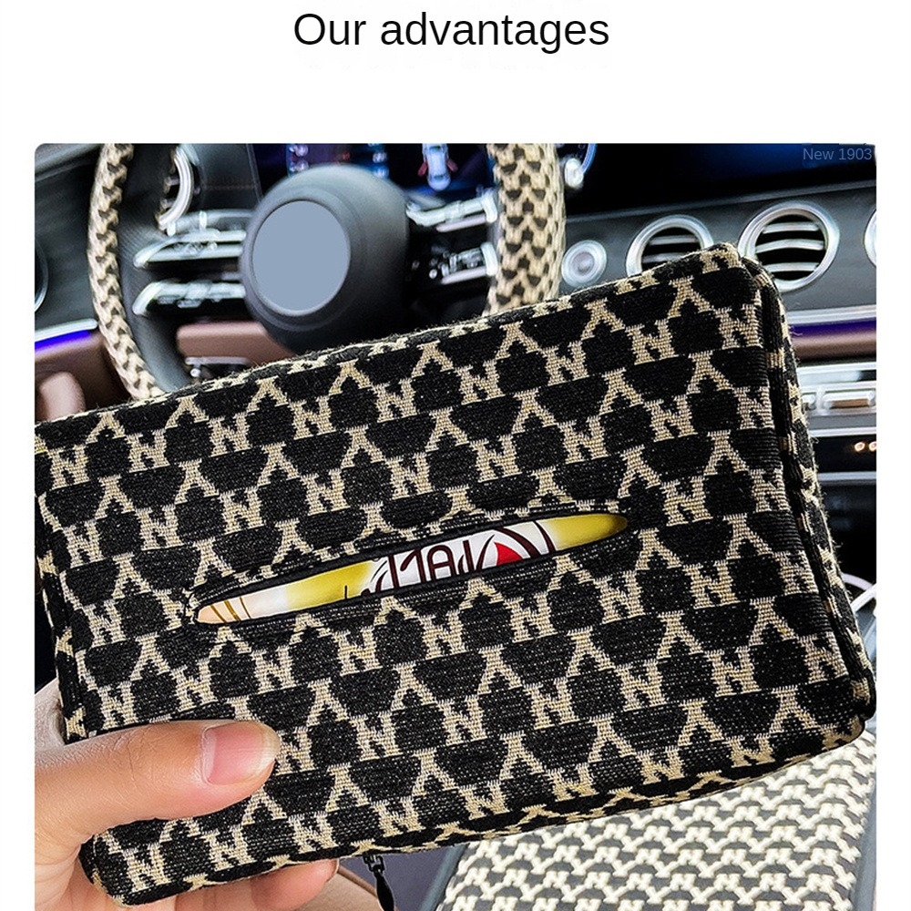 Sunflower Car Tissue Box Creative Car Tissue Hanging Paper Box Auto Interior Backseat Tissue Case Storage Bag Decoration