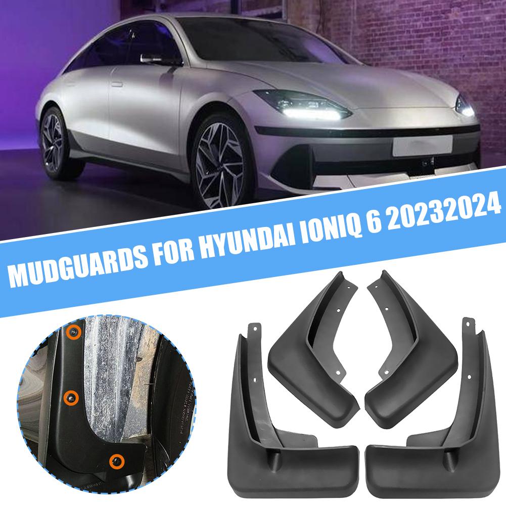 4Pcs Front Rear Splash Guard Mudguard Mud Flap Guards For Hyundai IONIQ 6 2023 2024 Fender Auto Styline Car Accessories