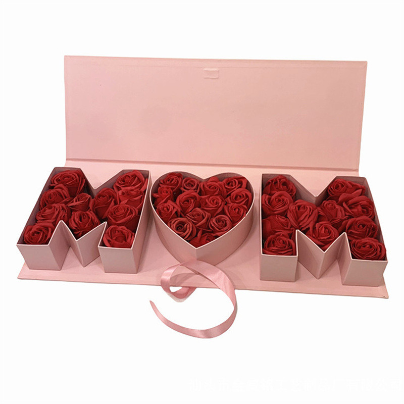 Creative Mother's Day MOM Fillable Letter Shaped Empty Packaging Boxes Flower Presents Gifts Cardboard Box New