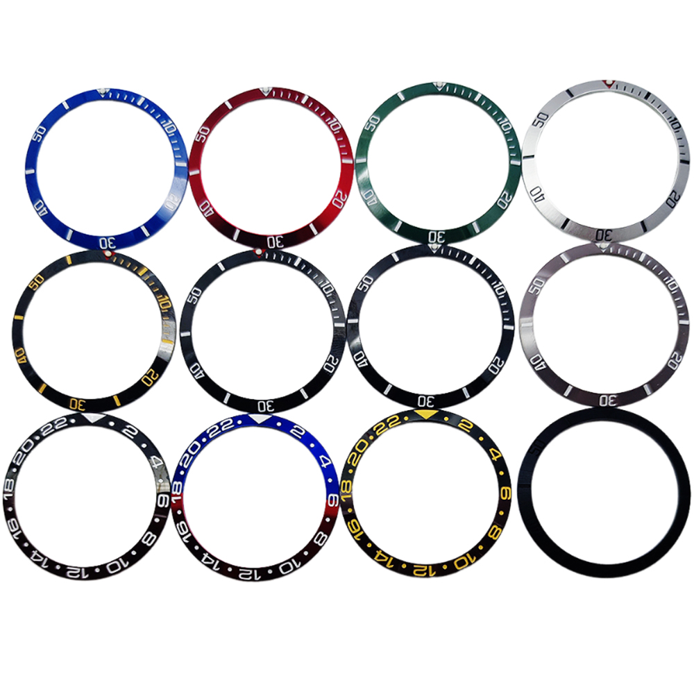 37.2mm Watch Bezel Insert Ceramic-Aluminum Bezel Fit 39mm Automatic Watch Case For Ring Parts Automatic Watch Replacement