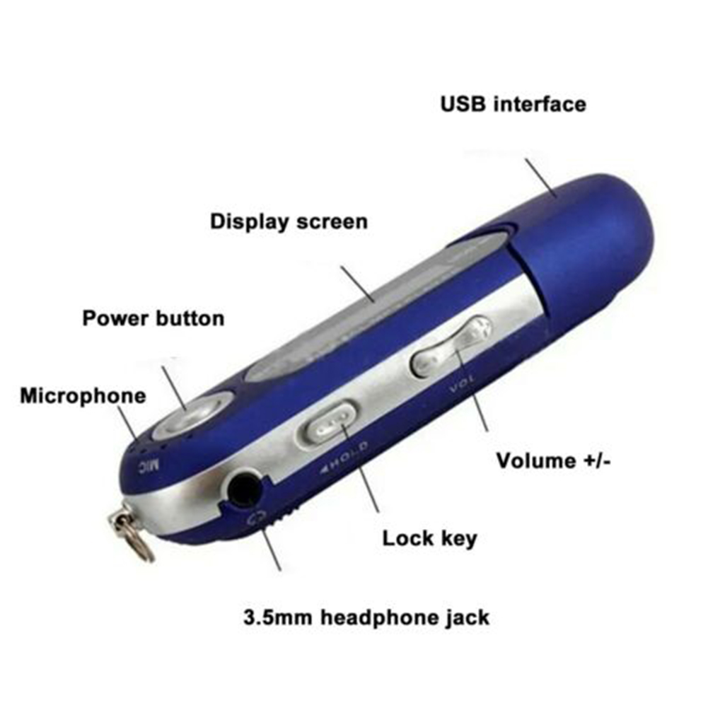 Portable and Compact USB MP3 Player with 12 Inches Screen and 35mm Headphone Jack Support MP3 and WMA Music Format