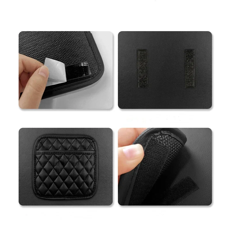 PU Leather Car Storage Pocket Seat Back/Door/Center Console Organizer for Small Stuff Car Storage Bag Universal for All Vehicles