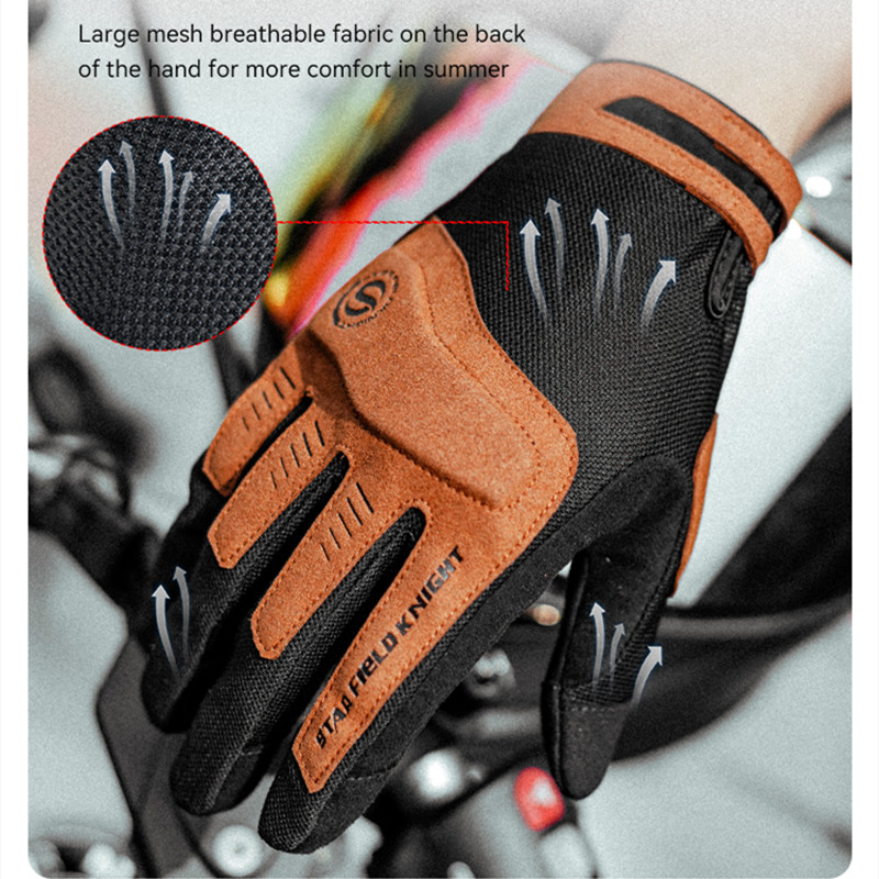 Summer Breathable Motorcycle Gloves Men Women Retro Lightweight Anti-fall Motocross Gloves Moto Biker Glove Touch Function