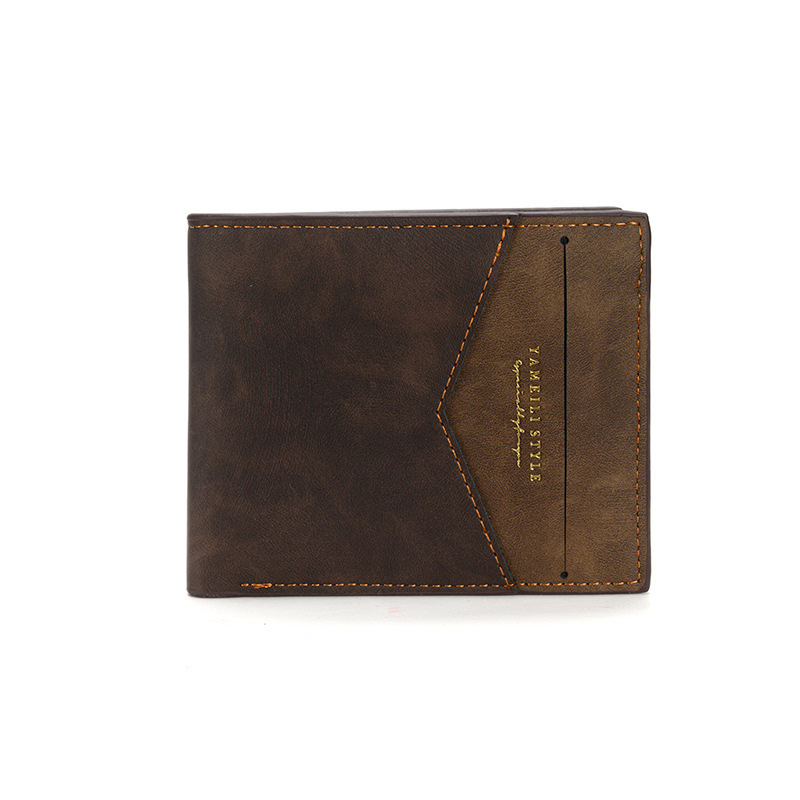 High quality men's designer hot selling new fashionable wallet retro practical casual double fold short horizontal seam classic high-end leather 