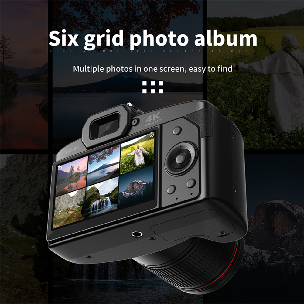 Video Camera 4K Recording Camera Digital Shoot Camera With 16X Digital Zoom 4K Dual Lens Professional Camcorder