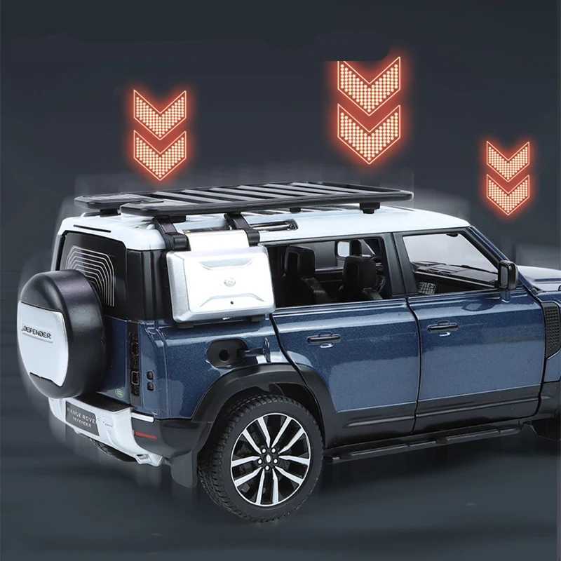 Free shipping Cars New 1/24 Range Rover Defender Alloy Diecast Metal Off-road Vehicles Car Model Silation Sound and Light Kids Toy Gift