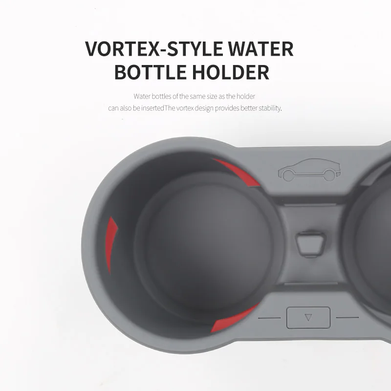 MY TPE Cup Holder for Tesla Model Y 3 2023 Center Console Organizer Non-slip Silicone Water Insert Double Hole Car Accessories
