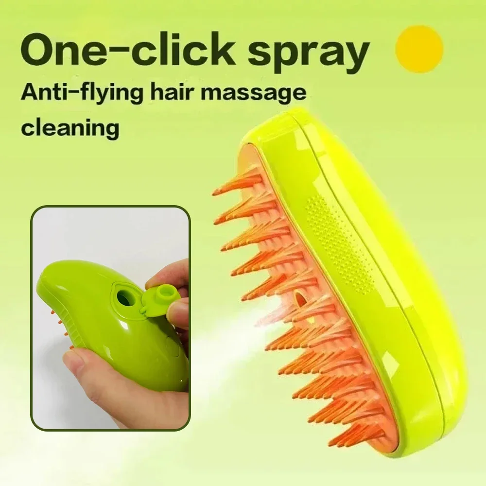 Dog Cats Accessories Massage Comb Grooming Accessories for Cats Brush Pet Spray Soft Silicone Steam Built-in Electric Hair Stuff