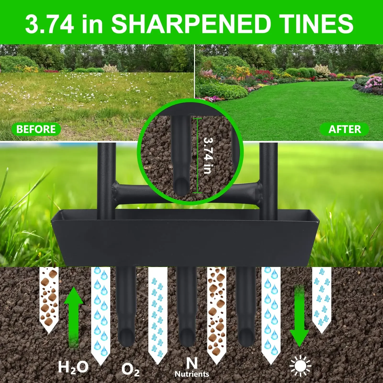 Lawn Aerator Tool Lawn Aerator Coring Tool Lawn Yard Garden Care Tool Helper For Most Grass And Soil With Soil Core Storage Tray