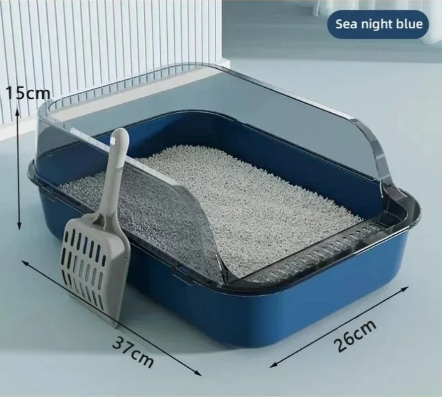 Sandbox Cat Litter Box Semi-enclosed Splashproof Cat Tray Cat Toilet Cleaning Basin Supplies Pet Toilet Kitten Tray Bedpan