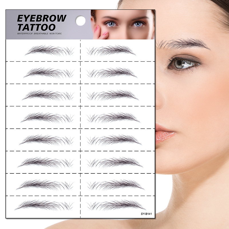Eyebrow Tattoos Waterproof Stickers Hair Like Long Lasting Water Transfers Sticker Makeup Eye Brow Shaper for Grooming