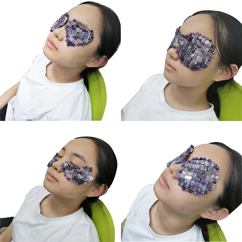 Natural Heart Shape Jade Eye Mask Amethyst Facial Massager Natural Stone for Therapy Sleep Eye Mask Relieve Fatigue Skin Care
