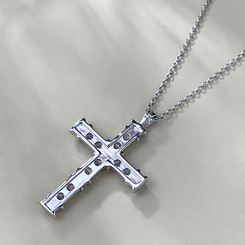 2024 Choucong Top Sell Cross Pendant Sparkling Luxury Jewelry 925 Sterling Silver &Gold Plated White 5A Cubic Zircon CZ Diamond Gemstones Women Clavic