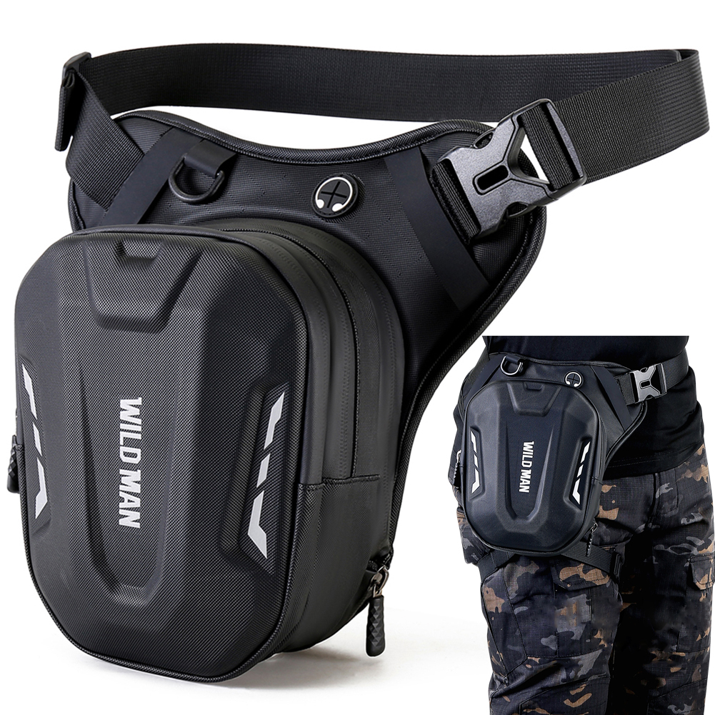 Motorcycle Drop Leg Side Bag EVA Hard Shell Outdoor Casual Waist Bag Fanny Pack Motorbike Hip Bum Pack Bag Portable for Cycling