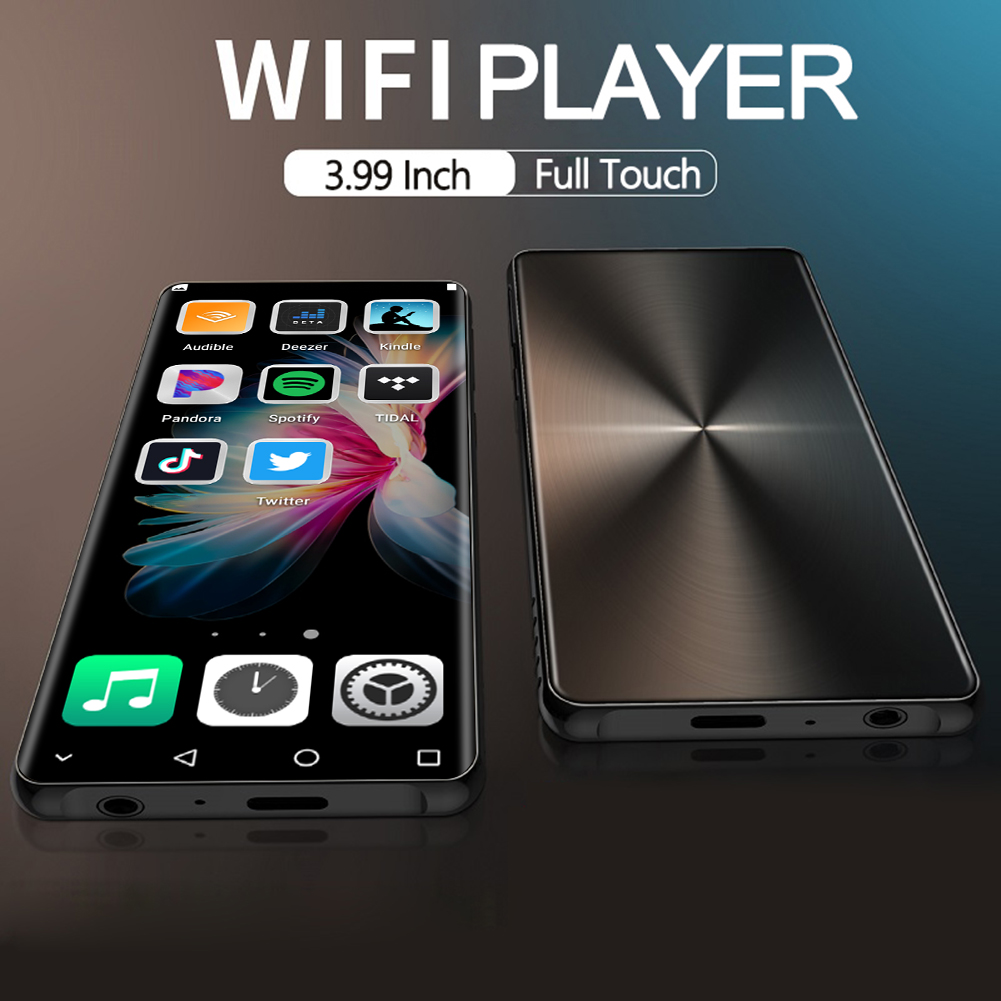 MP3 MP4 Player Android 8.1 WIFI Bluetooth 5.0 4.0 Inch Touch Screen Audio Recorder Portable MP3 Player Built-in Speaker FM Radio