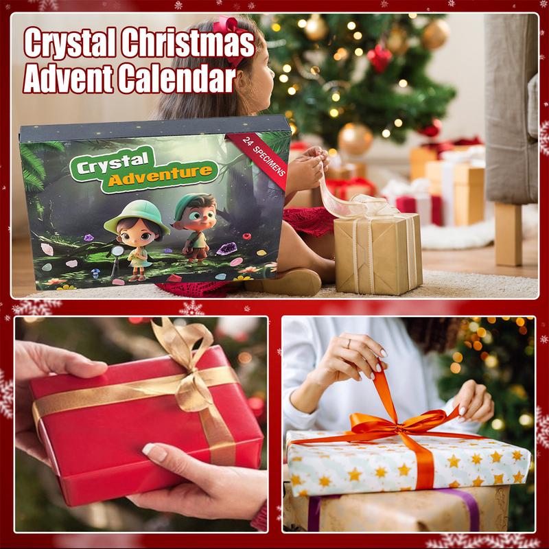Stone Advent Calendar Countdown 24 Days Crystal Holiday Advent Calendar Natural Stone Countdown Calendar Rock Collection