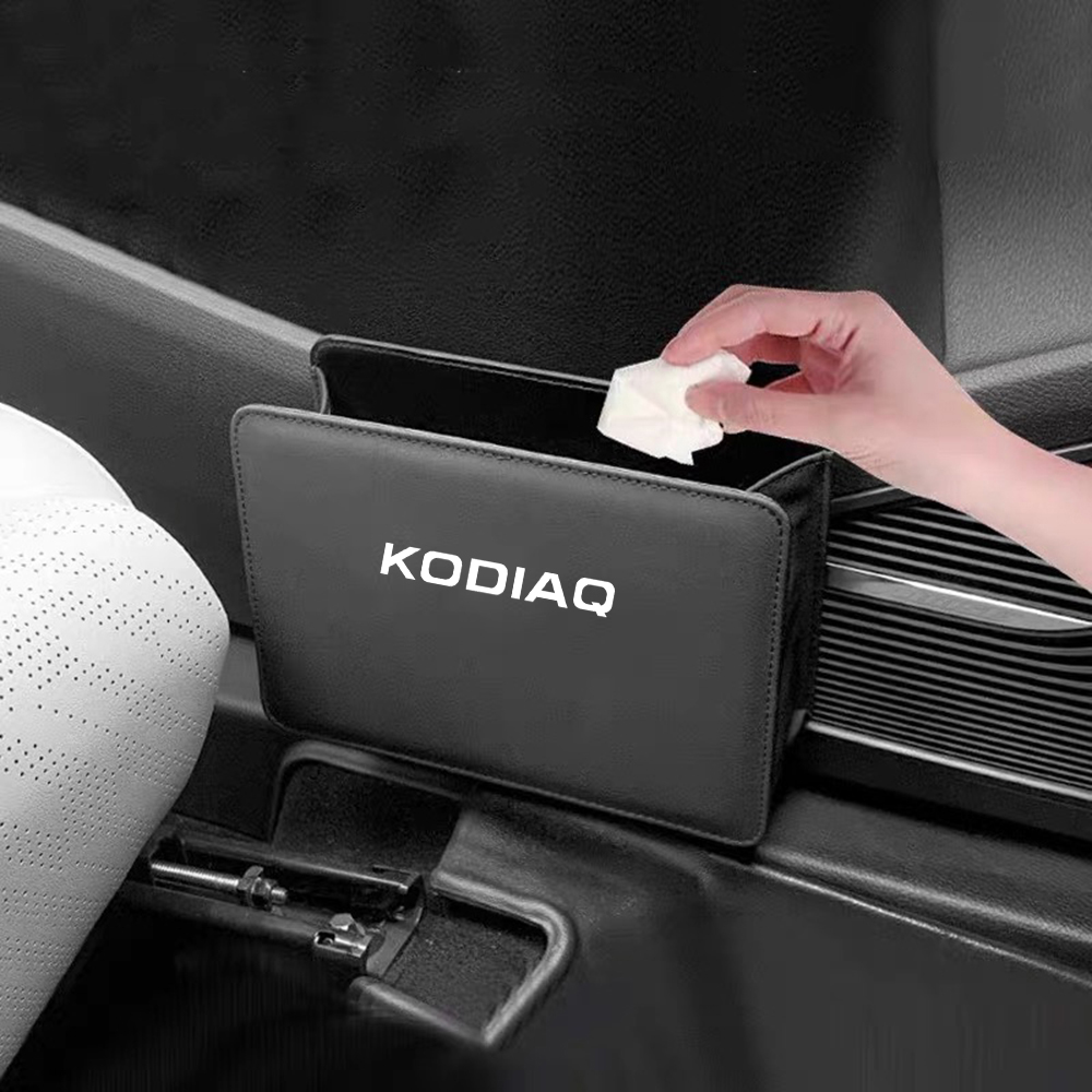 Car Trash Can Collapsible Leak-Proof Storage Bag Backseat with Garbage Bag for Skoda KODIAQ Car Accessories